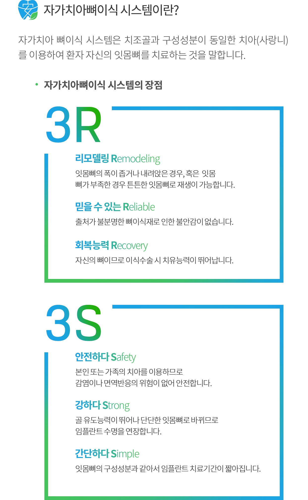 자가치아 뼈이식 소개
